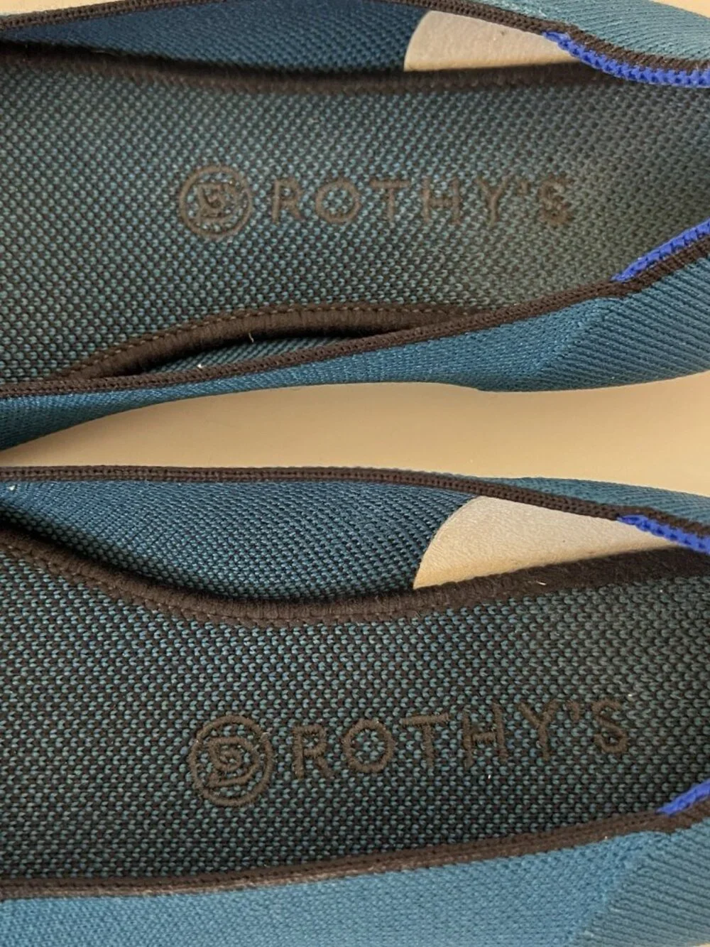 Rothy's The Flat Teal Blue Knit Round Toe Washable Walking Shoes Women's 10.5
